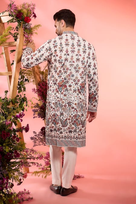 Kasbah Embroidered White Designer Kurta 