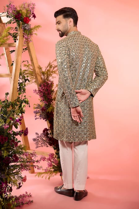 Shop Kasbah Green Georgette Embroidery Designer Kurta at Aza Fashions Shop_Kasbah_Green Georgette Embroidery Designer Kurta _at_Aza_Fashions