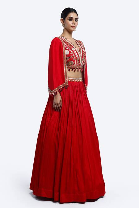 Buy Onaya Red Silk Sequins V-neck Thread Work Fusion Style Kurta Set Online at Aza Fashions Buy_Onaya_Red Silk Sequins V-neck Thread Work Fusion Style Kurta Set _Online_at_Aza_Fashions