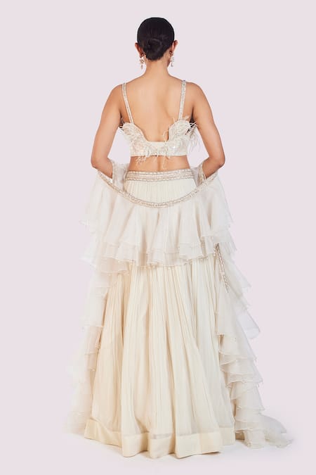 Onaya Off White Fusion Lehenga Set 