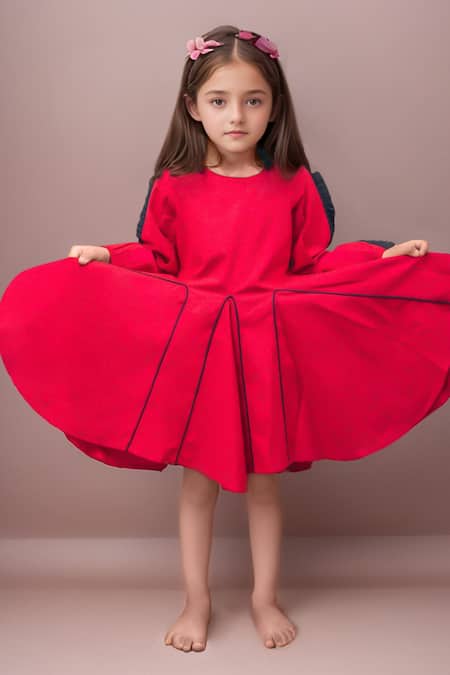 Petite Pomme_Pink Cotton Ruffles Ruby Twirl Frock _at_Aza_Fashions