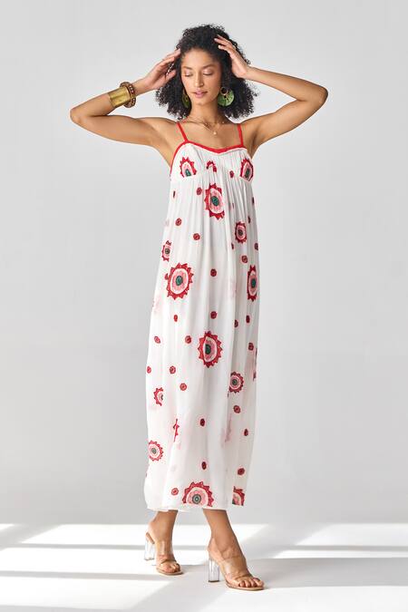 Buy Verb By Pallavi Singhee Ivory Viscose, Georgette Embroidery Scoop Neck Floral Print Maxi Dress Online at Aza Fashions Buy_Verb By Pallavi Singhee_Ivory Viscose, Georgette Embroidery Scoop Neck Floral Print Maxi Dress _Online_at_Aza_Fashions