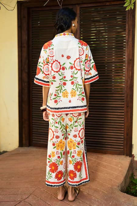 Verb By Pallavi Singhee Floral Embroidered Designer Shirt 