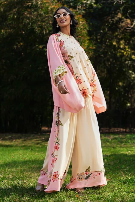 Verb By Pallavi Singhee Floral Embroidered Pant Set 