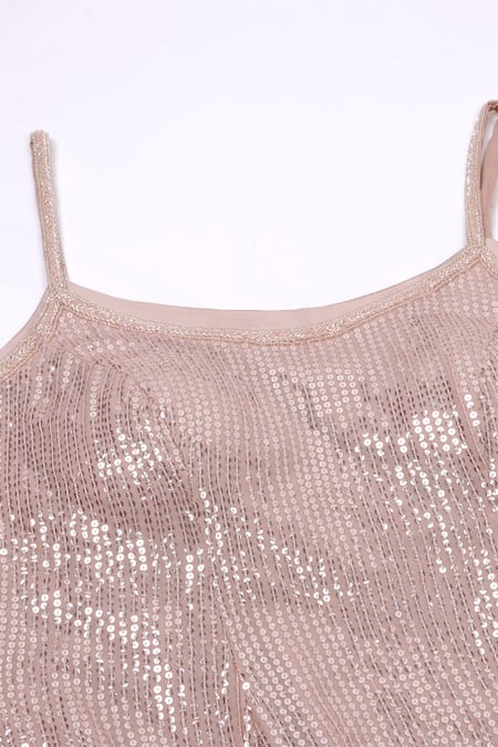 Buy Two Sisters By Gyans Pink Georgette Sequins Round Neck Dusky Kurta Gharara Set Buy_Two Sisters By Gyans_Pink Georgette Sequins Round Neck Dusky Kurta Gharara Set