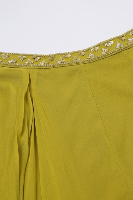 Shop Two Sisters By Gyans Green Georgette, Crepe, Net Sequins, Embroidery Halter Neck Sharara Set Online at Aza Fashions Shop_Two Sisters By Gyans_Green Georgette, Crepe, Net Sequins, Embroidery Halter Neck Sharara Set _Online_at_Aza_Fashions