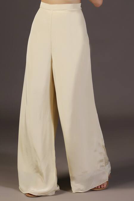 Shop_Two Sisters By Gyans_Red Crepe Embroidery Scoop Neck Tunic And Palazzo Set _Online_at_Aza_Fashions