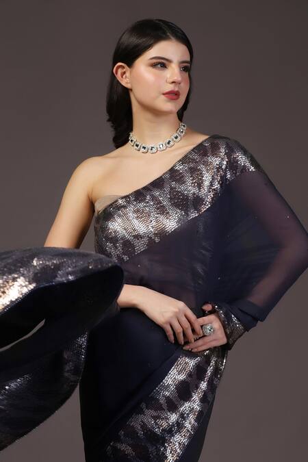 Two Sisters By Gyans Black Georgette Sequins Designer Saree at Aza Fashions Two Sisters By Gyans_Black Georgette Sequins Designer Saree _at_Aza_Fashions