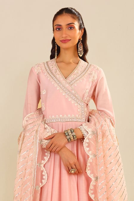 Shop Sheetal Batra Blush , Chanderi, Organza Sequins, Embroidery Designer Anarkali Set at Aza Fashions Shop_Sheetal Batra_Blush , Chanderi, Organza Sequins, Embroidery Designer Anarkali Set _at_Aza_Fashions