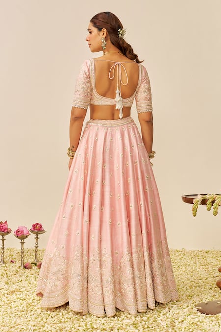 Sheetal Batra Blush Pink Rawsilk Lehenga Set 