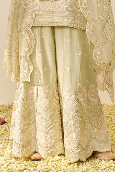 Buy Sheetal Batra Mint , Chanderi, Organza Sequins, Embroidery V-neck Green Kurta Set Online at Aza Fashions Buy_Sheetal Batra_Mint , Chanderi, Organza Sequins, Embroidery V-neck Green Kurta Set _Online_at_Aza_Fashions