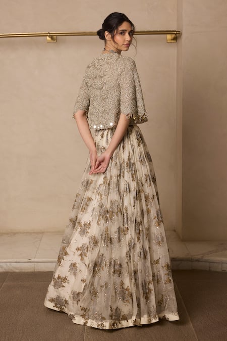 Bhumika Sharma Ivory Sylvia Print Lehenga Set 