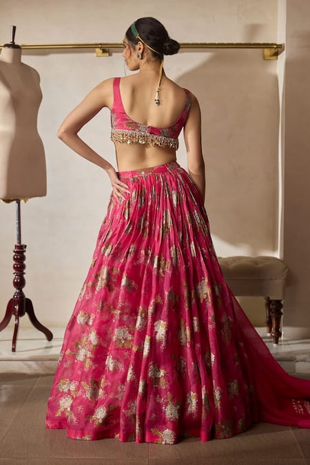 Bhumika Sharma Fuchsia Sylvia Print Lehenga Set 