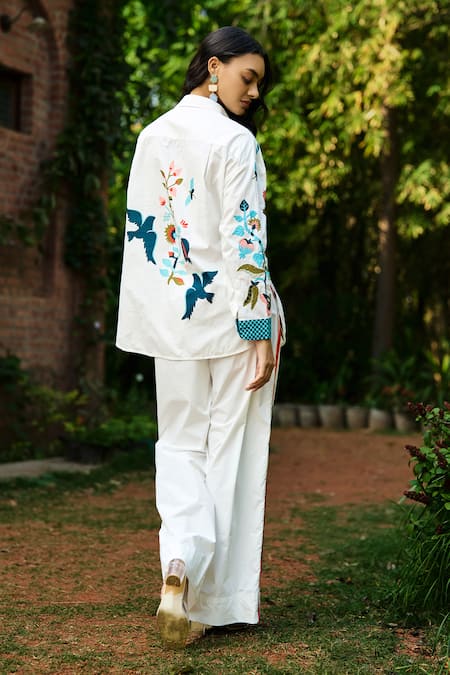 Verb By Pallavi Singhee Embroidered Cotton Pant Set 
