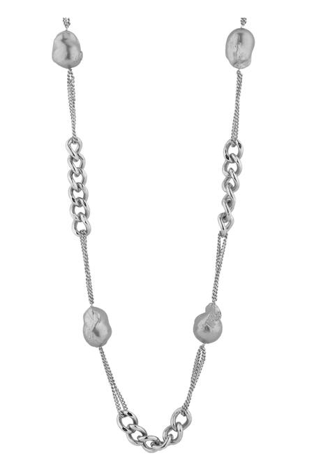 Anaash_Silver Plated Blue Baroque Combination Chain _Online_at_Aza_Fashions