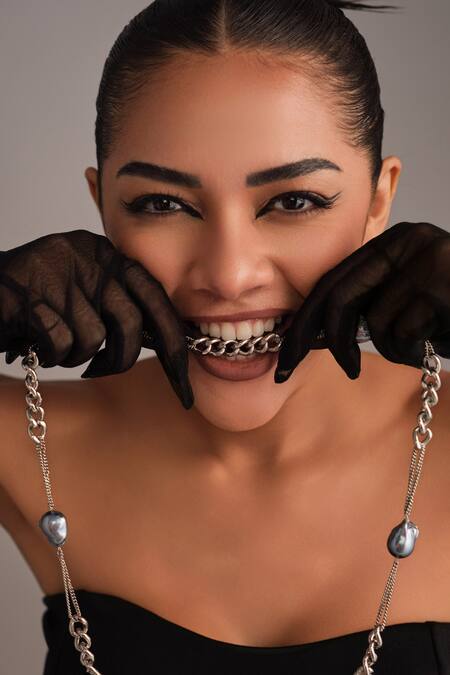 Shop_Anaash_Silver Plated Blue Baroque Combination Chain 