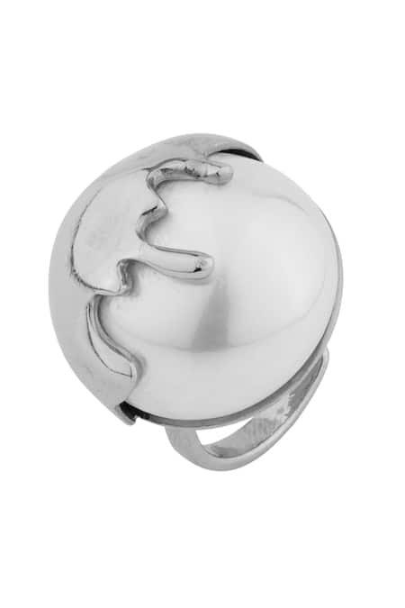 Shop_Anaash_White Dune Ring - Chrome _at_Aza_Fashions