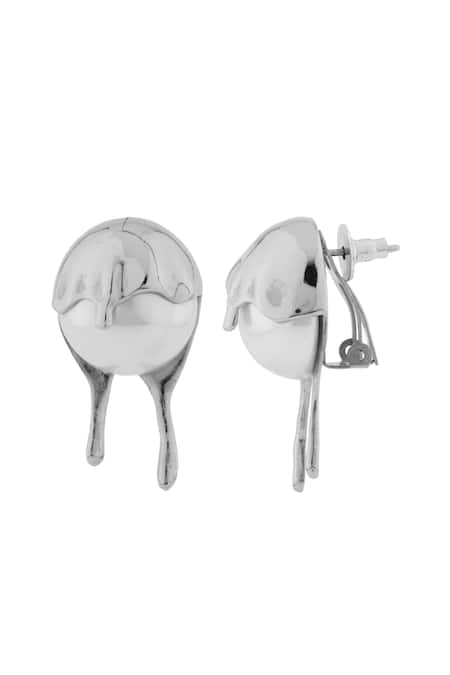 Shop_Anaash_White Designer Melting Studs _at_Aza_Fashions