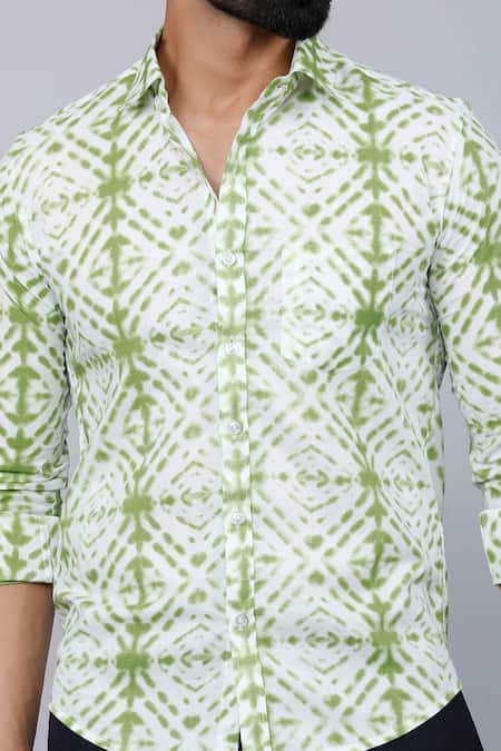 Shop_Aryavir Malhotra_Beige Cotton Floral Blossom Print Shirt _Online_at_Aza_Fashions