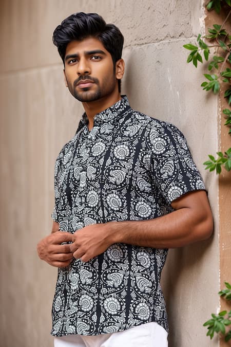 Arihant Rai Sinha Floret Printed Pure Cotton Shirt 
