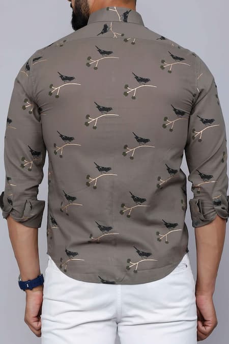 Aryavir Malhotra Bird Print Casual Shirt 
