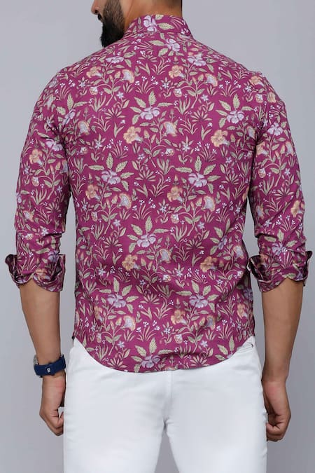 Aryavir Malhotra Floral Print Collared Shirt 