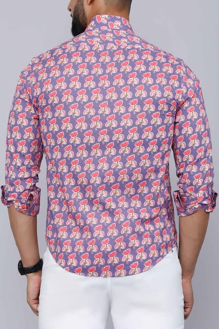 Aryavir Malhotra Lotus Motifs Print Shirt 