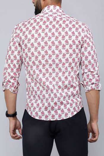 Aryavir Malhotra Floral Motifs Print Collared Shirt 