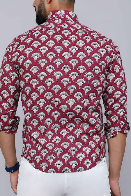 Aryavir Malhotra Floral Motif Collared Shirt 