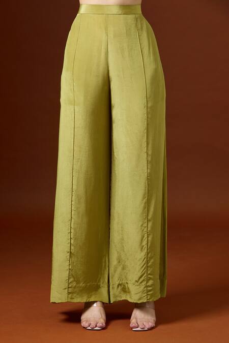 Buy_Yoshita Couture_Green Pom-poms V-neck Shibori Pattern Kaftan Set _Online_at_Aza_Fashions