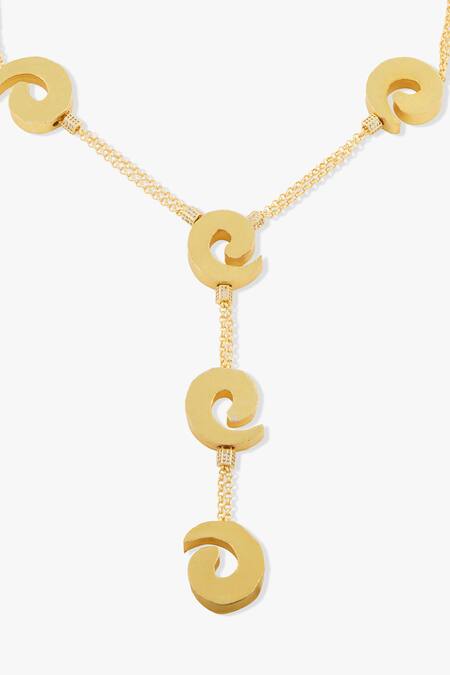 Joules By Radhika_Gold Plated Solene Pendant Necklace _Online_at_Aza_Fashions