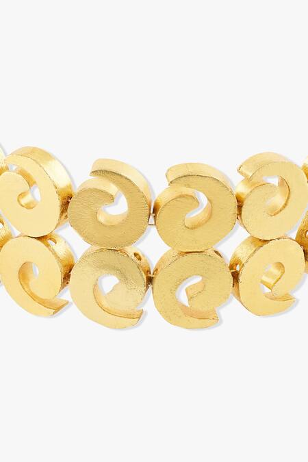 Joules By Radhika Gold Plated Floral Gold-toned Choker Necklace Online at Aza Fashions Joules By Radhika_Gold Plated Floral Gold-toned Choker Necklace _Online_at_Aza_Fashions