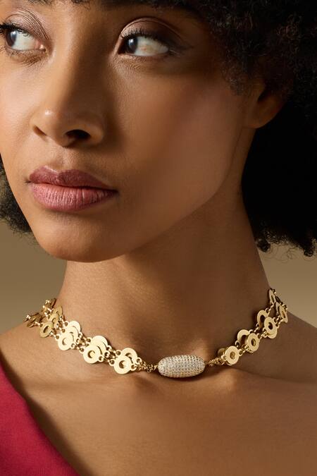 Buy_Joules By Radhika_Gold Plated Anina Tone Necklace _Online_at_Aza_Fashions