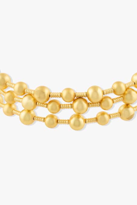 Joules By Radhika_Gold Plated Sculptural Finish Choker Necklace _Online_at_Aza_Fashions