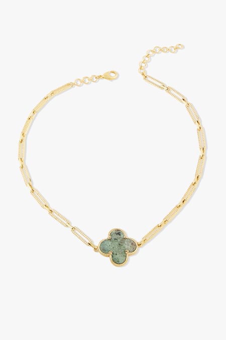 Shop Joules By Radhika Green Norelia Agate Necklace at Aza Fashions Shop_Joules By Radhika_Green Norelia Agate Necklace _at_Aza_Fashions