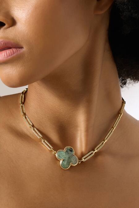 Buy Joules By Radhika Green Norelia Agate Necklace Online at Aza Fashions Buy_Joules By Radhika_Green Norelia Agate Necklace _Online_at_Aza_Fashions