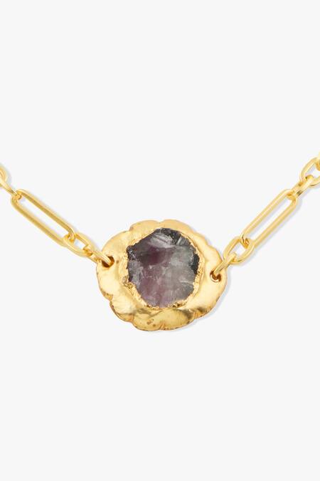 Joules By Radhika Gold Plated Sculptural Finish Necklace Online at Aza Fashions Joules By Radhika_Gold Plated Sculptural Finish Necklace _Online_at_Aza_Fashions