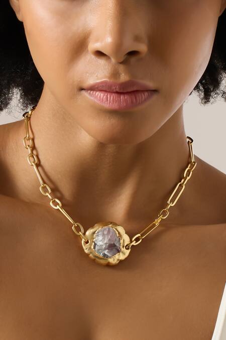 Buy Joules By Radhika Gold Plated Sculptural Finish Necklace Online at Aza Fashions Buy_Joules By Radhika_Gold Plated Sculptural Finish Necklace _Online_at_Aza_Fashions