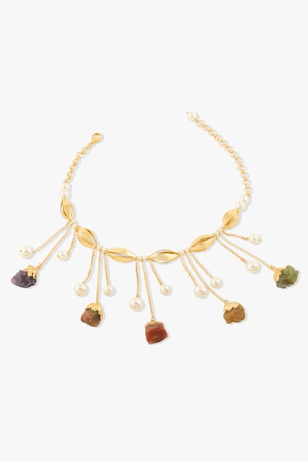 Shop_Joules By Radhika_Multi Color Contemporary Zenyra Necklace _at_Aza_Fashions