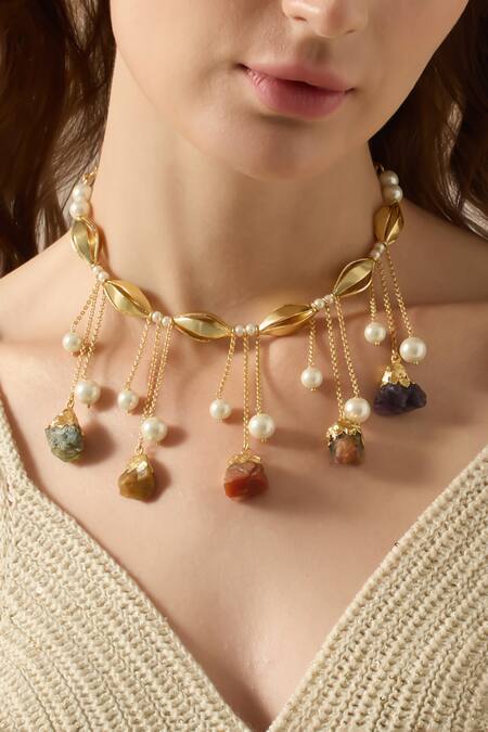 Buy_Joules By Radhika_Multi Color Contemporary Zenyra Necklace _Online_at_Aza_Fashions