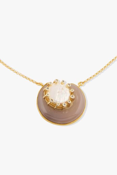 Joules By Radhika_Purple Ayelith Pendant Necklace _Online_at_Aza_Fashions