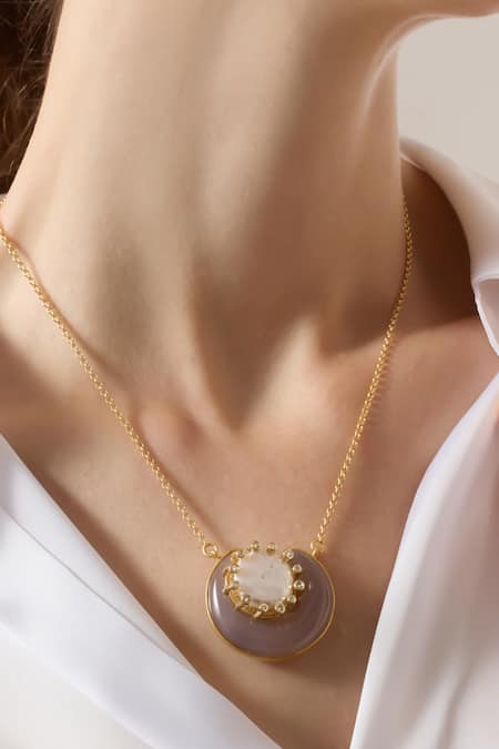 Buy_Joules By Radhika_Purple Ayelith Pendant Necklace _Online_at_Aza_Fashions