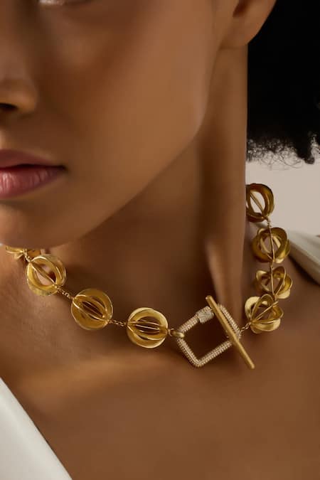 Buy Joules By Radhika Gold Plated Kireth Choker Necklace Online at Aza Fashions Buy_Joules By Radhika_Gold Plated Kireth Choker Necklace_Online_at_Aza_Fashions