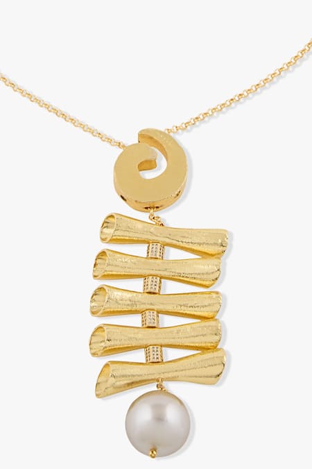 Joules By Radhika Gold Plated Thenira Pendant Necklace Online at Aza Fashions Joules By Radhika_Gold Plated Thenira Pendant Necklace _Online_at_Aza_Fashions