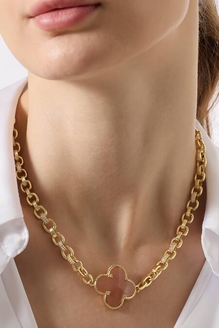 Buy Joules By Radhika Pink Lunhara Agate Necklace Online at Aza Fashions Buy_Joules By Radhika_Pink Lunhara Agate Necklace _Online_at_Aza_Fashions