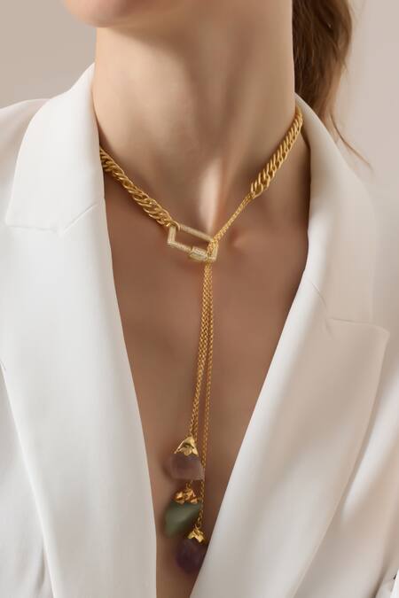 Buy Joules By Radhika Multi Color Multicolor Quartz Pendant Necklace Online at Aza Fashions Buy_Joules By Radhika_Multi Color Multicolor Quartz Pendant Necklace _Online_at_Aza_Fashions