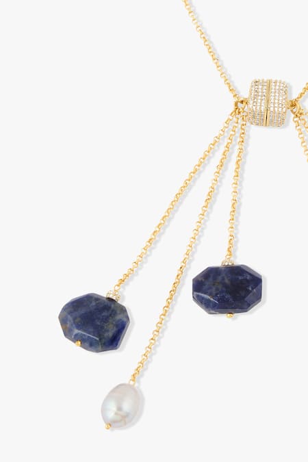 Joules By Radhika_Blue Avenari Pendant Necklace _Online_at_Aza_Fashions