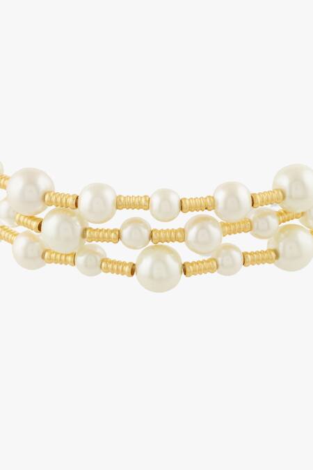 Joules By Radhika Gold Plated Pearl Choker Online at Aza Fashions Joules By Radhika_Gold Plated Pearl Choker _Online_at_Aza_Fashions