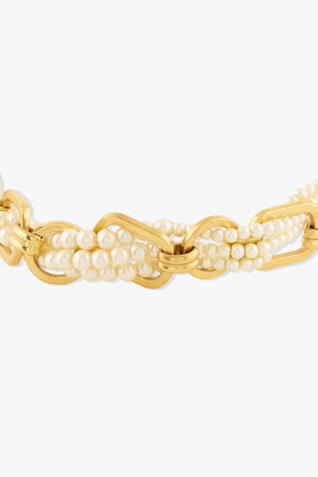 Joules By Radhika Gold Plated Pearl Cluster Choker Online at Aza Fashions Joules By Radhika_Gold Plated Pearl Cluster Choker _Online_at_Aza_Fashions
