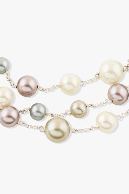 Joules By Radhika_Silver Plated Nouren Pearl Choker Necklace _Online_at_Aza_Fashions